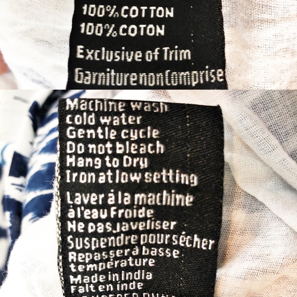 Boho tie-dye skirt, blue & white gathered ruffle M - Picture 8 of 8